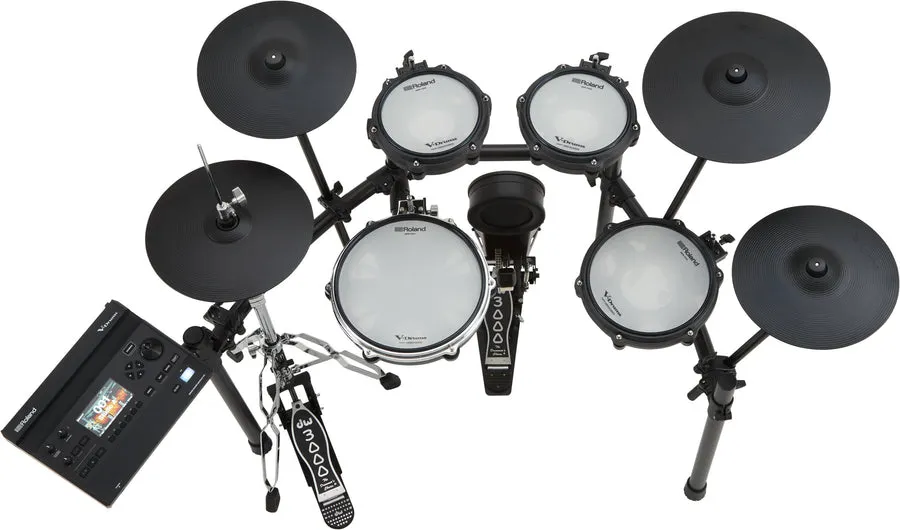 Roland electronic drum kit with cymbals and kick pedal